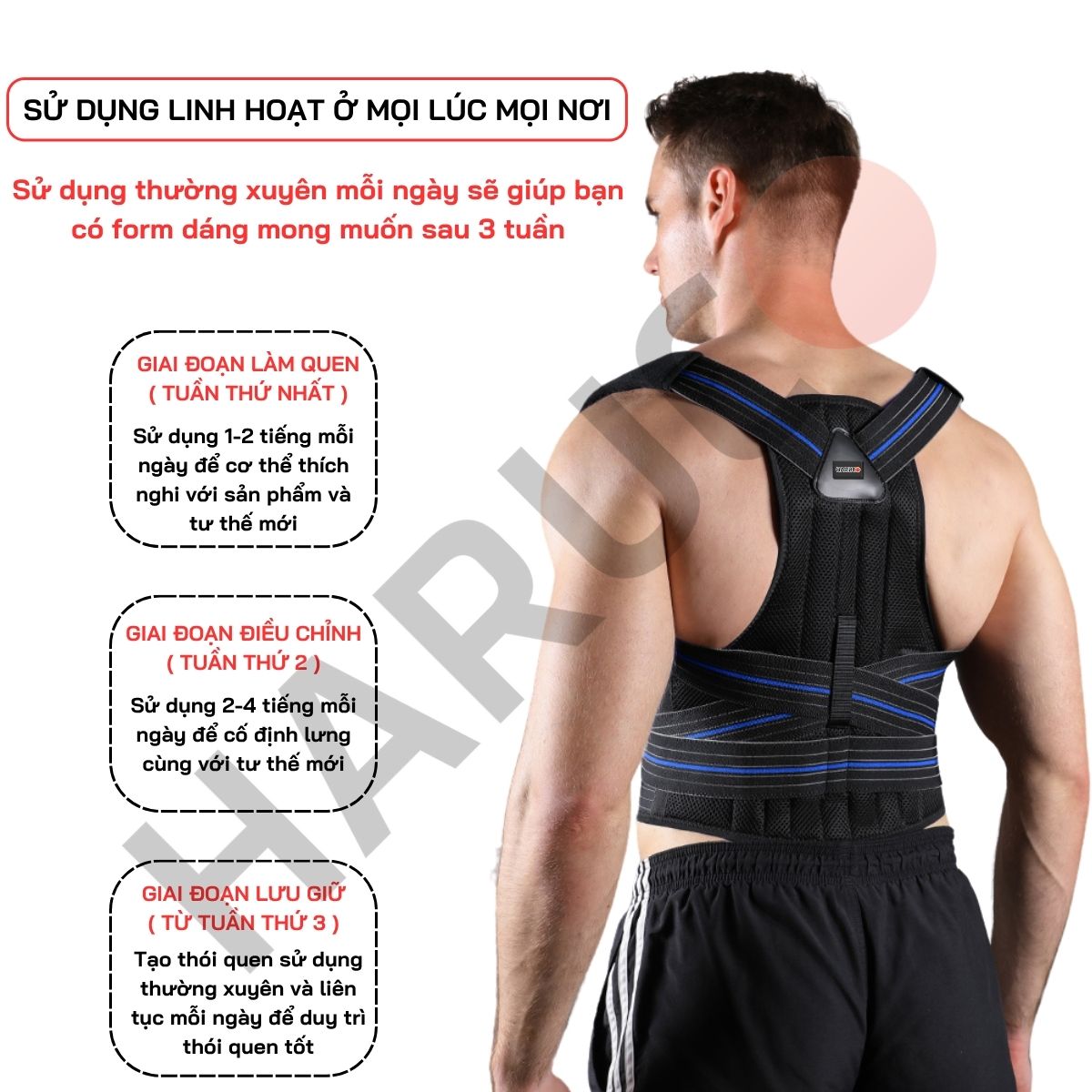 Đai Lưng Chống Gù Cao Cấp Haruco HRC-06-8