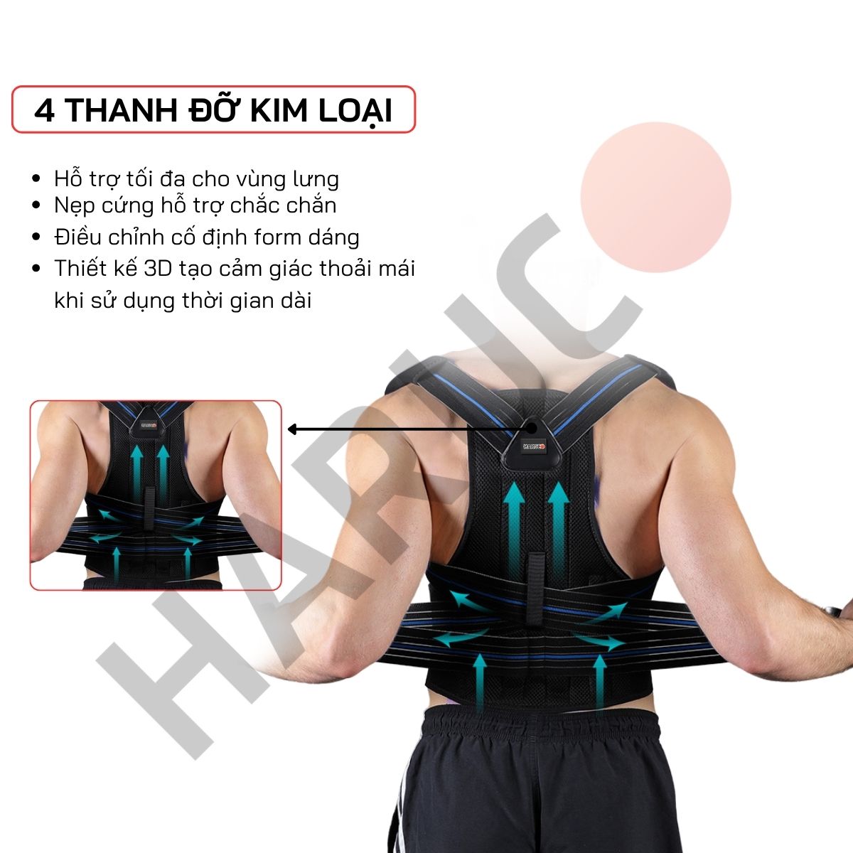 Đai Lưng Chống Gù Cao Cấp Haruco HRC-06-8