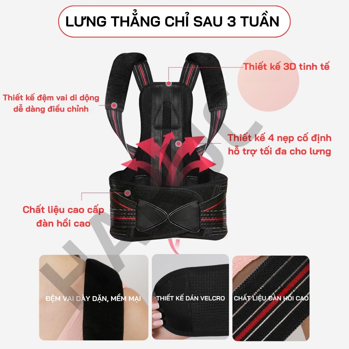 Đai Lưng Chống Gù Cao Cấp Haruco HRC-06-8