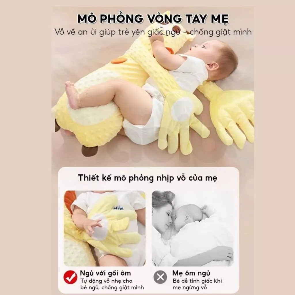 Gối Vỗ Ngủ Tự Động Cho Bé Hakoro