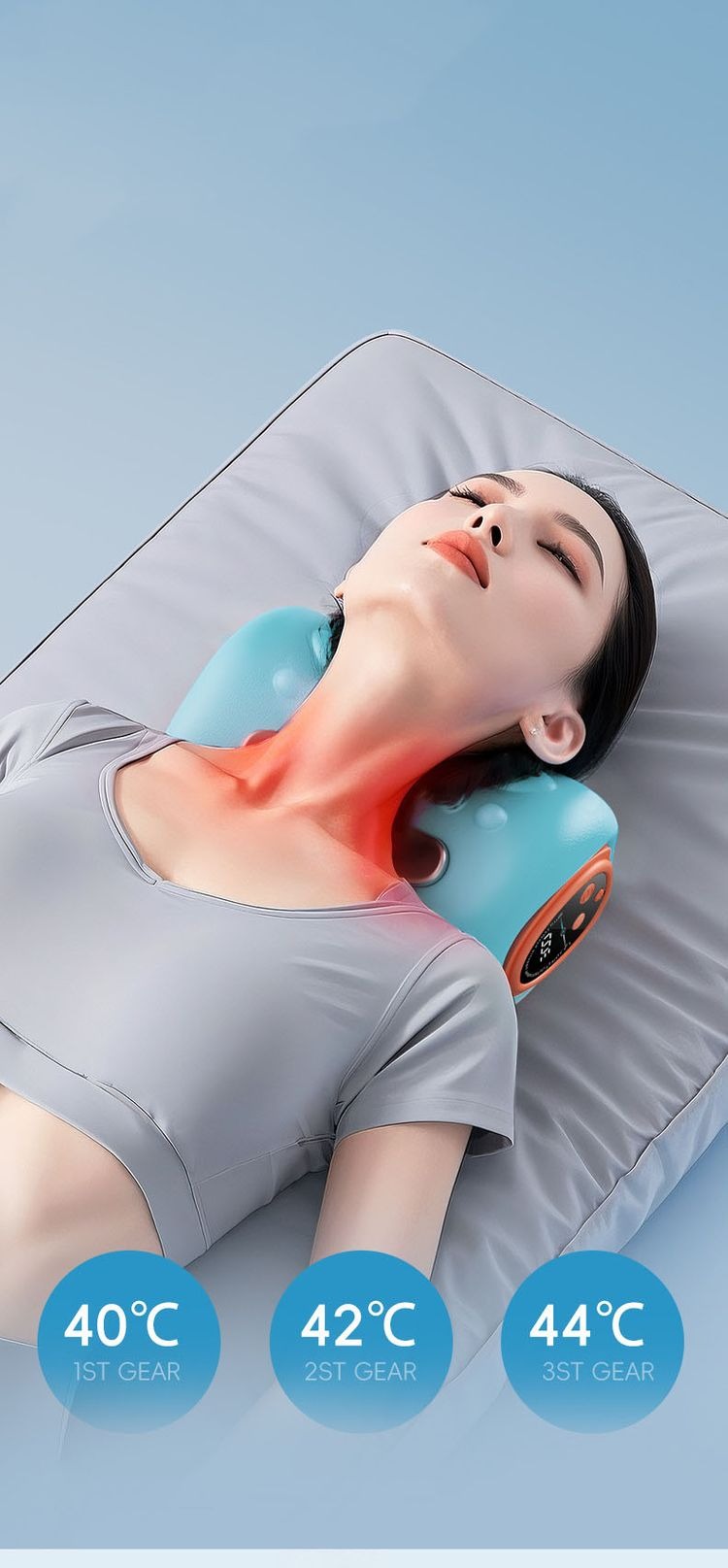 Gối Massage Cổ Vai Gáy 3 Chức Năng Haruco HRC-04-3